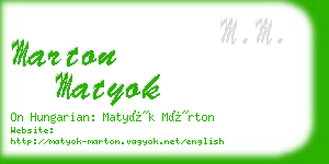 marton matyok business card